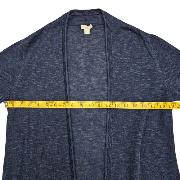 J Jill Cardigan Womens Size Small Blue Open Front Linen Blend Lightweight - Picture 13 of 14